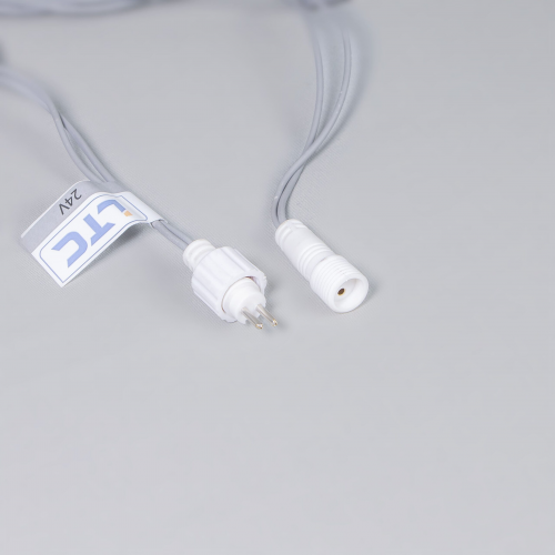 Светодиодная нить 10 м., 24 В, 100 LED, холодный белый, серый провод каучук, LTC (ECO100-5-1W)