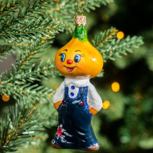 Елочное украшение Чиполлино, стекло, 10,5 см., 1 шт., Витус (59313)