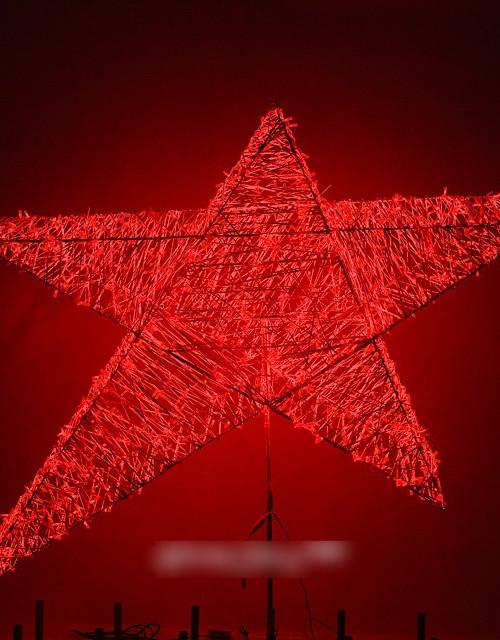 Макушка Гагаринская звезда из стекло-нити 50 см. для елей высотой от 5 до 10 м., красная, Green Trees (gag-sn-50red)