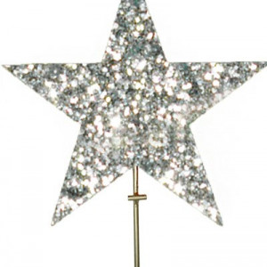 Макушка звезда 30 см., серебро, УКРАШЕНИЕ ДЛЯ ВЫСОТНОЙ ЕЛКИ (MZ-300SILVER)