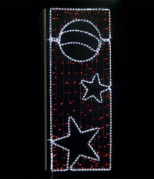 Консоль светодиодная Праздник, 72*160 см., красные LED лампы, прозрачный силикон, Beauty Led (SKL1-2R)