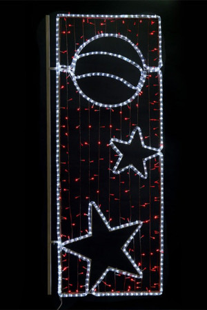 Консоль светодиодная Праздник, 72*160 см., красные LED лампы, прозрачный силикон, Beauty Led (SKL1-2R)