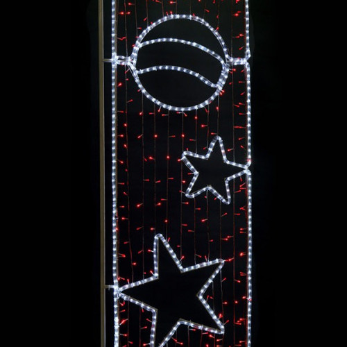 Консоль светодиодная Праздник, 72*160 см., красные LED лампы, прозрачный силикон, Beauty Led (SKL1-2R)