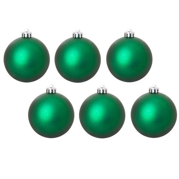 Набор пластиковых шаров 80 мм., зеленый матовый, 6 шт., Snowmen (ЕК0399)
