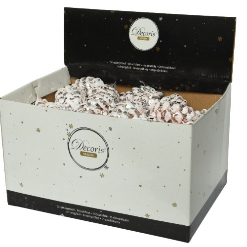 Елочное украшение Шишка в снегу 5х9 см., пластик, нежно-розовый, Kaemingk (027809) в Санкт-Петербурге