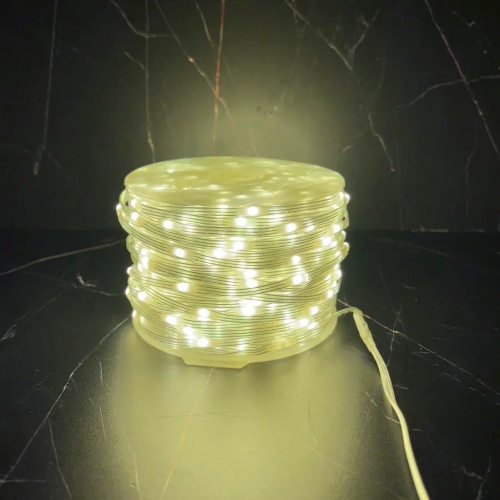 Светодиодная нить Роса 500 теплых ламп, 25 м., плоский провод, прозрачный провод, Luca (89954) в Санкт-Петербурге