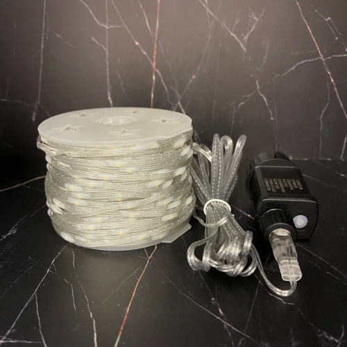 Светодиодная нить Роса 500 теплых ламп, 25 м., плоский провод, прозрачный провод, Luca (89954) в Санкт-Петербурге