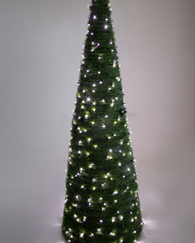 Хвойный конус зеленый 0,8 м. c LED лампами, круглое сечение, ПВХ, Green Trees (GT0,8KONKRLED)