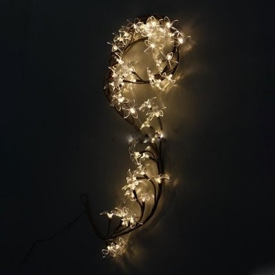 Светодиодная композиция Ветка Плюмерии 1.5 м., 220V, 48 холодных белых LED ламп, коричневый провод, Beauty Led (LC176L-B048K-138)