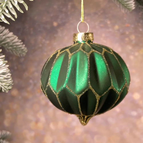 Набор стеклянных украшений Жаклин 80 мм., изумрудный, 9 шт., Christmas DeLuxe (13032) в Санкт-Петербурге