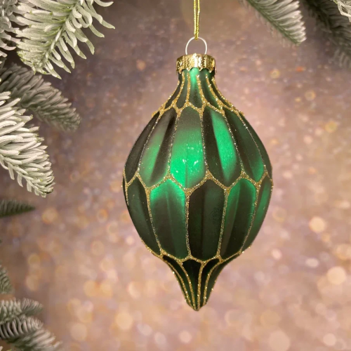 Набор стеклянных украшений Жаклин 80 мм., изумрудный, 9 шт., Christmas DeLuxe (13032) в Санкт-Петербурге