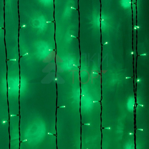 Светодиодный занавес 2*2 м, 220V., 400 зеленых LED ламп, черный ПВХ, Beauty Led (PCL402-11-2G)