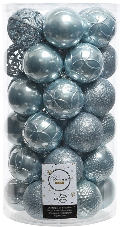 Набор пластиковых шаров Королевский 60 мм, голубой туман, 37 шт, Kaemingk (020814) в Казани