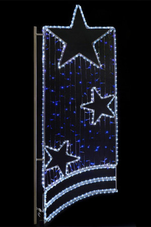 Консоль светодиодная Праздник 2, 72*180 см., синие LED лампы, прозрачный силикон, Beauty Led (SKL3-2B)