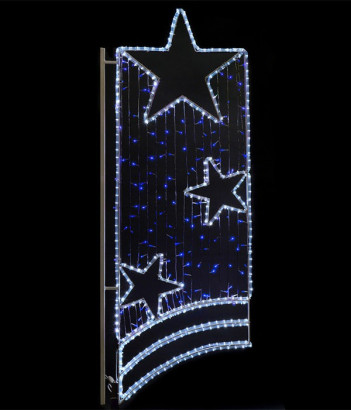 Консоль светодиодная Праздник 2, 72*180 см., синие LED лампы, прозрачный силикон, Beauty Led (SKL3-2B)