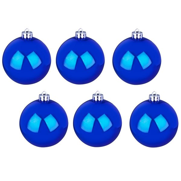 Набор пластиковых шаров 80 мм., синий глянец, 6 шт., Snowmen (ЕК0400)