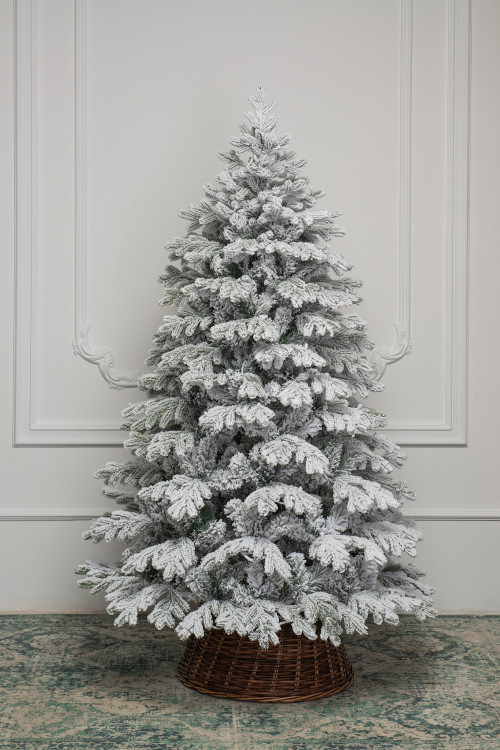 Искусственная елка Аляска заснеженная 180 см., 310 теплых белых LED ламп, литая+пвх, ЕлкиТорг (149180)