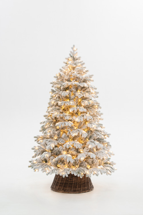 Искусственная елка Аляска заснеженная 180 см., 310 теплых белых LED ламп, литая+пвх, ЕлкиТорг (149180)