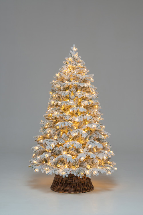 Искусственная елка Аляска заснеженная 180 см., 310 теплых белых LED ламп, литая+пвх, ЕлкиТорг (149180)