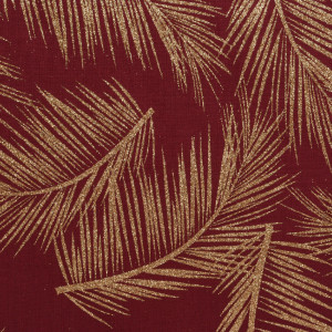 Новогодняя дорожка для стола Лист папоротника 200х35 см., бордо, Kaemingk (611587/1)