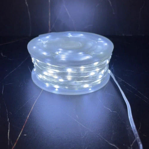 Светодиодная нить Роса 500 холодных ламп, 25 м., плоский провод, прозрачный провод, Luca (89953) в Санкт-Петербурге