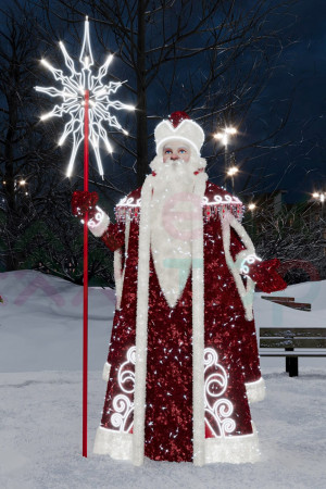 Светодиодная фигура из мишуры Дед Мороз в красной шубе 4.15 м., Conso (3DGR815-R)