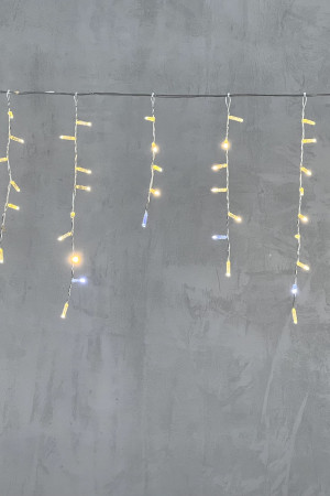 Светодиодная бахрома с колпачком 4,9*0,5 м., 189 теплых белых LED ламп, мерцание, прозрачный провод ПВХ, IP65, Beauty Led (PIL189BLWCAP-10-2WW)