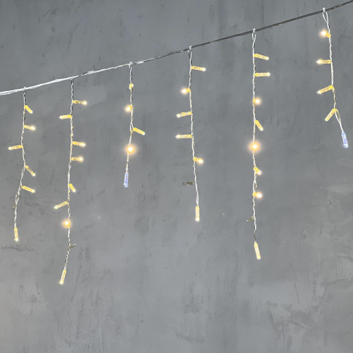 Светодиодная бахрома с колпачком 4,9*0,5 м., 189 теплых белых LED ламп, мерцание, прозрачный провод ПВХ, IP65, Beauty Led (PIL189BLWCAP-10-2WW) в Санкт-Петербурге