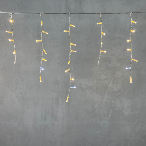 Светодиодная бахрома с колпачком 4,9*0,5 м., 189 теплых белых LED ламп, мерцание, прозрачный провод ПВХ, IP65, Beauty Led (PIL189BLWCAP-10-2WW) в Санкт-Петербурге