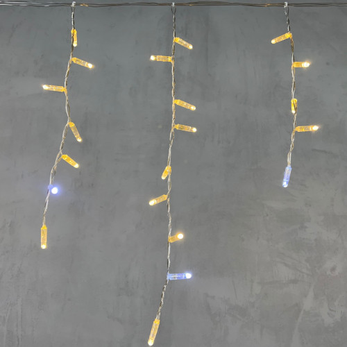 Светодиодная бахрома с колпачком 4,9*0,5 м., 189 теплых белых LED ламп, мерцание, прозрачный провод ПВХ, IP65, Beauty Led (PIL189BLWCAP-10-2WW) в Санкт-Петербурге