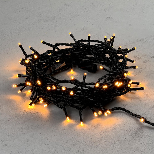 Светодиодная нить 100 экстра теплых белых LED ламп, 10 м., 24В, черный провод ПВХ, LTC (PST100-11-1EWW)