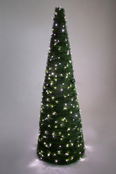 Хвойный конус зеленый 1 м. c LED лампами, круглое сечение, ПВХ, Green Trees (GT1KONKRLED)