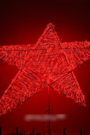 Макушка Гагаринская звезда из стекло-нити 100 см. для елей высотой от 6 до 15 м., красная, Green Trees (gag-sn-100red)
