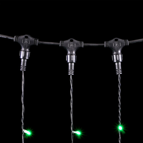 Светодиодный занавес 2*2 м., 400 разноцветных LED ламп, черный провод ПВХ, LTC (PCL402-11-2M)