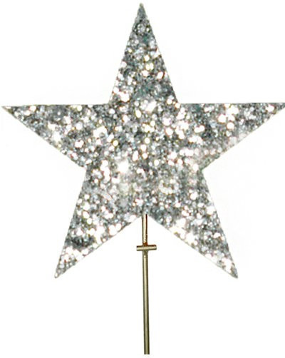 Макушка звезда 40 см., серебро, УКРАШЕНИЕ ДЛЯ ВЫСОТНОЙ ЕЛКИ (MZ-400SILVER) в Белгороде