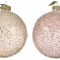 Набор стеклянных шаров  Стиль Прованс 80 мм, розовый, 3 шт, Kaemingk (060208/1) 