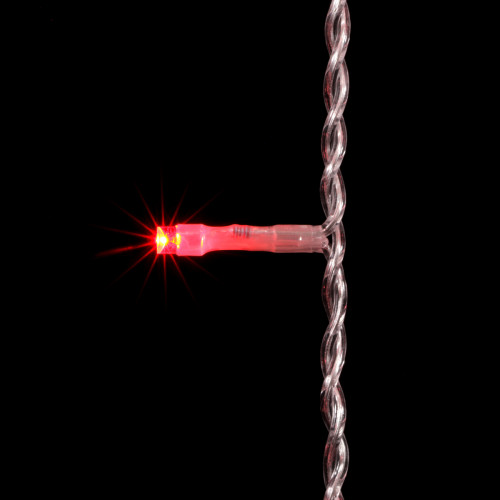 Светодиодный занавес 2*1 м., 200 красных LED ламп, прозрачный провод ПВХ, LTC (PCL202-10-2R)