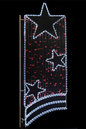 Консоль светодиодная Праздник, 72*180 см., красные LED лампы, прозрачный силикон, Beauty Led (SKL1-2B)