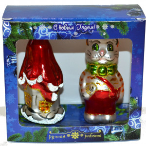 Набор &quot;Кошкин дом&quot; h-11 см, из 2 фигурок, в подарочной упаковке, Батик (НФ-2-119)