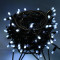 Светодиодная нить 100 холодных белых LED ламп, 10 м., 24В, мерцание, черный резиновый провод, Teamprof (TPF-S10CF-24V-RB/W)