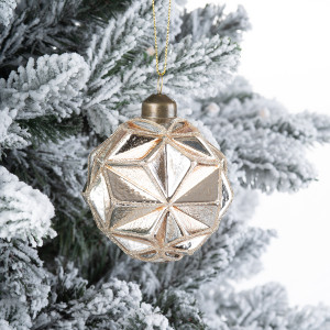 Винтажный  стеклянный шар Грани мироздания 8 см., 1 шт., Karlsbach (13131)