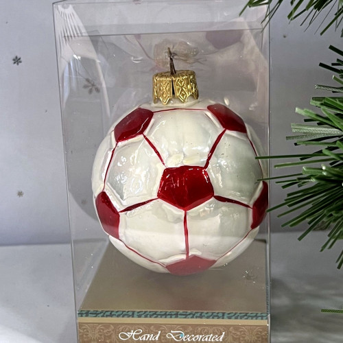 Елочное украшение Мяч, красный, стекло, 5,5 см., 1 шт., Витус (А192-красный)