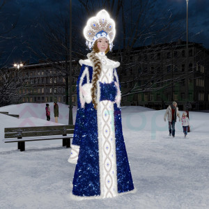 Светодиодная фигура из мишуры Снегурочка в синей шубе 3.38 м., Conso (3DGR814-B)