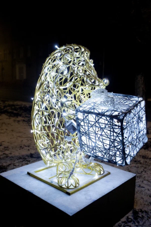 Светодиодная фигура Ежик с подарком 100 см., Сад Радости (SR195) 