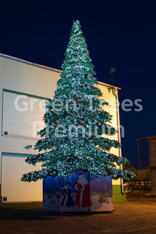 Уличная светодинамическая елка Таежная Премиум зеленая 19 м., ствольная, ПВХ, Green Trees (GT19TAPVCLED)