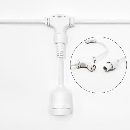 Белт-Лайт UNIBELT 5 м., провод белый Каучук, шаг 50 см., 10 подвесных патронов, IP65, LTC (UBL5m/10L-8) в Санкт-Петербурге