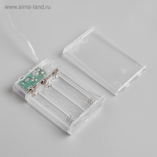 Гирлянда нить-роса 5 м., IP20, зелёная нить, 50 холодных белых LED, 2 режима, AAх3, Luazon Lighting (5198326)