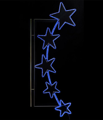 Светодиодная консоль Пять звезд, 90*200 см., синие LED лампы, прозрачный силикон, Beauty Led (SKL4-220B) 
