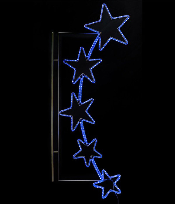 Светодиодная консоль Пять звезд, 90*200 см., синие LED лампы, прозрачный силикон, Beauty Led (SKL4-220B)  в Белгороде