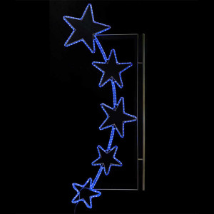 Светодиодная консоль Пять звезд, 90*200 см., синие LED лампы, прозрачный силикон, Beauty Led (SKL4-220B) 